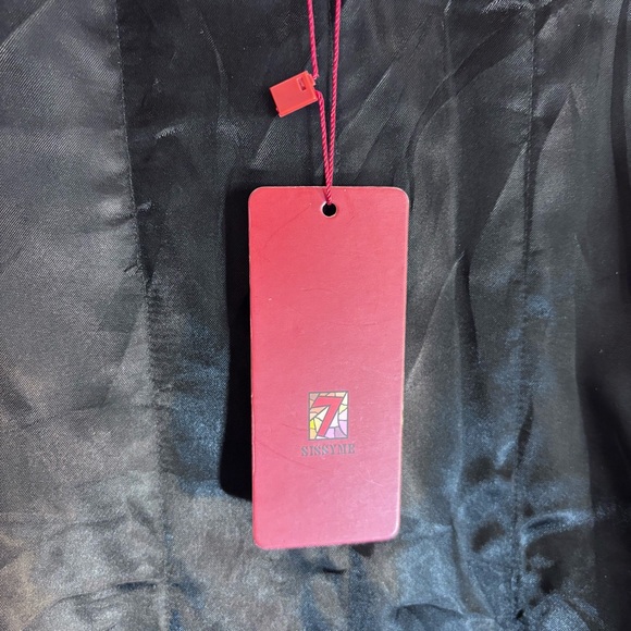 SISSY ME VELVET COAT Sz L Floral Embroidery Funnel Collar Puffer Style NEW - Picture 8 of 12